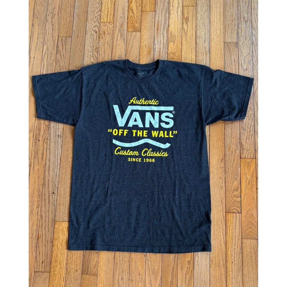 Vans T Shirt Off The Wall Custom Classics Graphic Large Gray Mens Skater